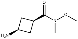 Cyclobutanecarboxamide, 3-amino-N-methoxy-N-methyl-, cis- (9CI) Structure