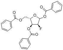 1,3,5-Tri-O-benzoyl-2-deoxy-2-fluoro-alpha-L-arabinofuranose Structure
