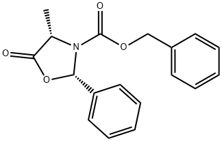 (2S,4S)-3-Benzyloxycarbonyl-4-methyl-2-phenyl-1,3-oxazolidin-5-one Structure