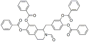 2(1H)-Isoquinolinecarboxaldehyde,  6,7-bis(benzoyloxy)-1-[[3,4-bis(benzoyloxy)phenyl]methyl]-3,4-dihydro- 구조식 이미지