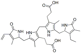 3-[2-[[3-(2-carboxyethyl)-5-[(4-ethenyl-3-methyl-5-oxo-1,2-dihydropyrrol-2-yl)methyl]-4-methyl-1H-pyrrol-2-yl]methyl]-5-[(3-ethyl-4-methyl-5-oxo-1,2-dihydropyrrol-2-yl)methyl]-4-methyl-1H-pyrrol-3-yl]propanoic acid Structure