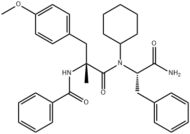 N-Benzoyl-O,a-dimethyl-D-tyrosyl-N-cyclohexyl-L-phenylalaninamide Structure