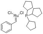 BIS(TRICYCLOPENTYLPHOSPHINE)BENZYLIDINE RUTHENIUM (IV) DICHLORIDE Structure