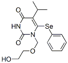 2,4(1H,3H)-Pyrimidinedione, 1-[(2-hydroxyethoxy)methyl]-5-(1-methyleth yl)-6-(phenylseleno)- Structure