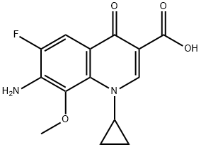 3-Quinolinecarboxylic acid, 7-aMino-1-cyclopropyl-6-fluoro-1,4-dihydro-8-Methoxy-4-oxo- 구조식 이미지