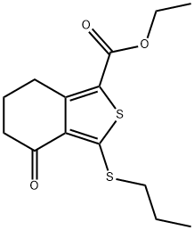 ETHYL 4-OXO-3-(PROPYLTHIO)-4,5,6,7-TETRAHYDROBENZO[C]THIOPHENE-1-CARBOXYLATE Structure