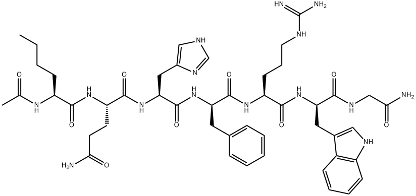 AC-NLE-GLN-HIS-D-PHE-ARG-D-TRP-GLY-NH2 Structure