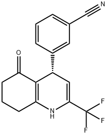 3-[(4S)-5-OXO-2-(TRIFLUOROMETHYL)-1,4,5,6,7,8-HEXAHYDROQUINOLIN-4-YL]BENZONITRILE 구조식 이미지