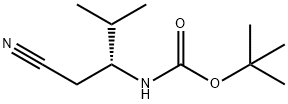 카르밤산,[(1R)-1-(시아노메틸)-2-메틸프로필]-,1,1-디메틸에틸에스테르 구조식 이미지