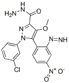 1-(3-chlorophenyl)-4-methoxy-5-(4-nitrophenyl)diazenyl-pyrazole-3-carb ohydrazide Structure