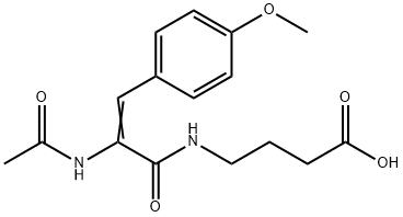 4-((2-(Acetylamino)-3-(4-methoxyphenyl)-1-oxo-2-propenyl)amino)butanoi c acid 구조식 이미지