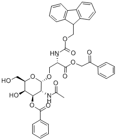 3-O-Benzoyl-N-acetyl-a-D-galactosaminyl-1-O-N-(Fmoc)serine Phenacylester 구조식 이미지