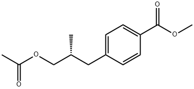 Benzoic acid, 4-[3-(acetyloxy)-2-methylpropyl]-, methyl ester, (R)- (9CI) Structure