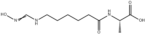L-Alanine,  N-[6-[(hydroxyiminomethyl)amino]-1-oxohexyl]-  (9CI) Structure