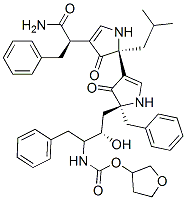 [(3S)-oxolan-3-yl] N-[(2S,3S)-4-[(2S)-2-benzyl-4-[(2S)-4-[(1R)-1-carba moyl-2-phenyl-ethyl]-2-(2-methylpropyl)-3-oxo-1H-pyrrol-2-yl]-3-oxo-1H -pyrrol-2-yl]-3-hydroxy-1-phenyl-butan-2-yl]carbamate 구조식 이미지