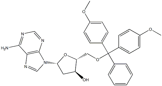 5'-O-(4,4'-다이메톡시트리틸)-2'-데옥시아데노신 구조식 이미지