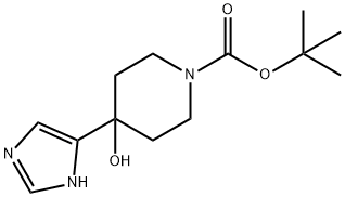 4-Hydroxy-4-(1H-imidazol-4-yl)piperidine-1-carboxylic acid tert-butyl ester Structure