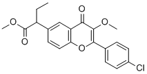 4H-1-Benzopyran-6-acetic acid, 2-(4-chlorophenyl)-alpha-ethyl-3-methox y-4-oxo-, methyl ester Structure