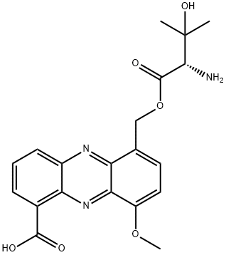 3-Hydroxy-L-valine (6-carboxy-4-methoxy-1-phenazinyl)methyl ester Structure