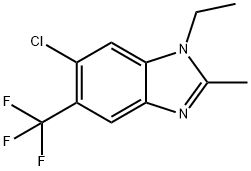 6-chloro-1-ethyl-2-methyl-5-(trifluoromethyl)-1H-benzimidazole  구조식 이미지