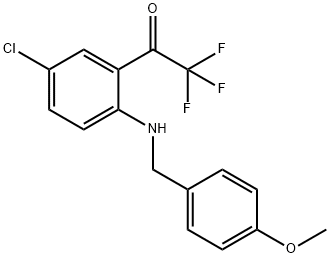 4-Chloro-N-(4-methoxybenzyl)-2-(trifluoroacetyl)aniline Structure