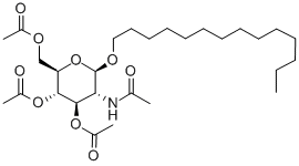 TETRADECYL 2-ACETAMIDO-2-DEOXY-3,4,6-TRI-O-ACETYL-BETA-D-GLUCOPYRANOSIDE 구조식 이미지