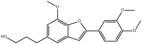 3-[2-(3,4-Dimethoxyphenyl)-7-methoxybenzofuran-5-yl]-1-propanol 구조식 이미지