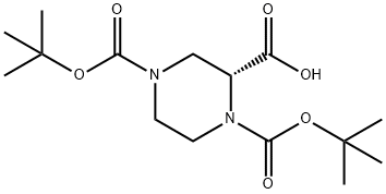 (R)-1-N-BOC-4-N-BOC-PIPERAZINE-2-CARBOXYLIC ACID Structure