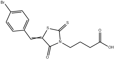 4-[5-(4-BROMO-BENZYLIDENE)-4-OXO-2-THIOXO-THIAZOLIDIN-3-YL]-BUTYRIC ACID 구조식 이미지