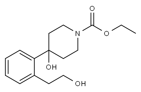 ethyl 4-hydroxy-4-(2-(2-hydroxyethyl)phenyl)piperidine-1-carboxylate Structure
