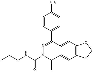 (+/-)-4-(4-AMINOPHENYL)-1,2-DIHYDRO-1-METHYL-2-PROPYLCARBAMOYL-6,7-METHYLENEDIOXYPHTHALAZINE 구조식 이미지