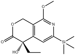 (S)-4-Ethyl-4-hydroxy-8-Methoxy-6-triMethylsilanyl-1,4-dihydro-pyrano[3,4-c]pyridin-3-one 구조식 이미지