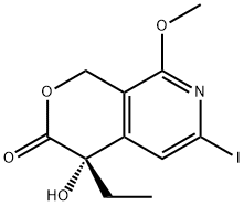 (S)-4-Ethyl-4-hydroxy-6-iodo-8-Methoxy-1,4-dihydro-pyrano[3,4-c]pyridin-3-one 구조식 이미지