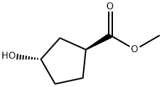 Cyclopentanecarboxylic acid, 3-hydroxy-, methyl ester, (1S-trans)- (9CI) Structure