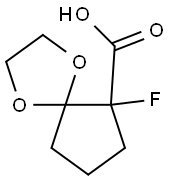 1,4-Dioxaspiro[4.4]nonane-6-carboxylicacid,6-fluoro-,(+)-(9CI) Structure