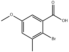 2-BROMO-5-METHOXY-3-METHYLBENZOIC ACID Structure