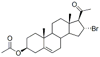 16-alpha-bromo-20-oxopregn-5-en-3-beta-yl acetate Structure