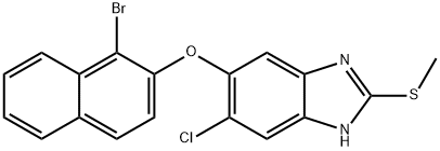 5-((1-Bromo-2-naphthalenyl)oxy)-6-chloro-2-(methylthio)-1H-benzimidazo le 구조식 이미지