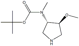 tert-butyl N-[(3S,4S)-4-methoxypyrrolidin-3-yl]-N-methylcarbamate Structure