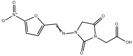 3-[(5-니트로푸르푸릴리덴)아미노]-2,5-디옥소-1-이미다졸리딘아세트산 구조식 이미지