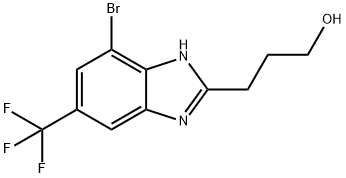 4-BROMO-2-(3-HYDROXYPROPYL)-6-(트리플루오로메틸)벤즈이미다졸 구조식 이미지