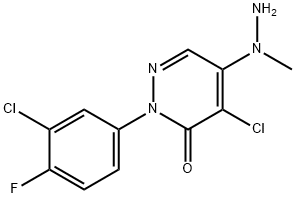 4-CHLORO-2-(3-CHLORO-4-FLUOROPHENYL)-5-(1-METHYL-HYDRAZINO)-3-(2H)-PYRIDAZINONE 구조식 이미지