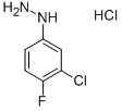3-Chloro-4-fluorophenylhydrazine hydrochloride 구조식 이미지
