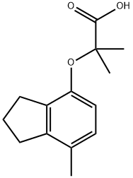 2-METHYL-2-[(7-METHYL-2,3-DIHYDRO-1H-INDEN-4-YL)OXY]PROPANOIC ACID 구조식 이미지