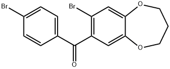 (8-BROMO-3,4-DIHYDRO-2H-1,5-BENZODIOXEPIN-7-YL)(4-BROMOPHENYL)METHANONE 구조식 이미지