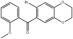 (7-BROMO-2,3-DIHYDRO-1,4-BENZODIOXIN-6-YL)(2-METHOXYPHENYL)METHANONE 구조식 이미지