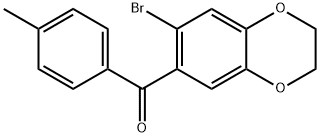 (7-BROMO-2,3-DIHYDRO-1,4-BENZODIOXIN-6-YL)(4-METHYLPHENYL)METHANONE 구조식 이미지