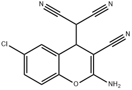 2-(2-AMINO-6-CHLORO-3-CYANO-4H-CHROMEN-4-YL)MALONONITRILE 구조식 이미지