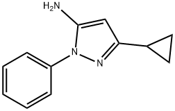 3-CYCLOPROPYL-1-PHENYL-1H-PYRAZOL-5-AMINE 구조식 이미지