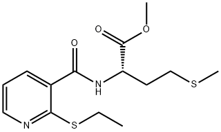 메틸2-([[2-(에틸티오)-3-피리딜]카르보닐]아미노)-4-(메틸티오)부타노에이트 구조식 이미지